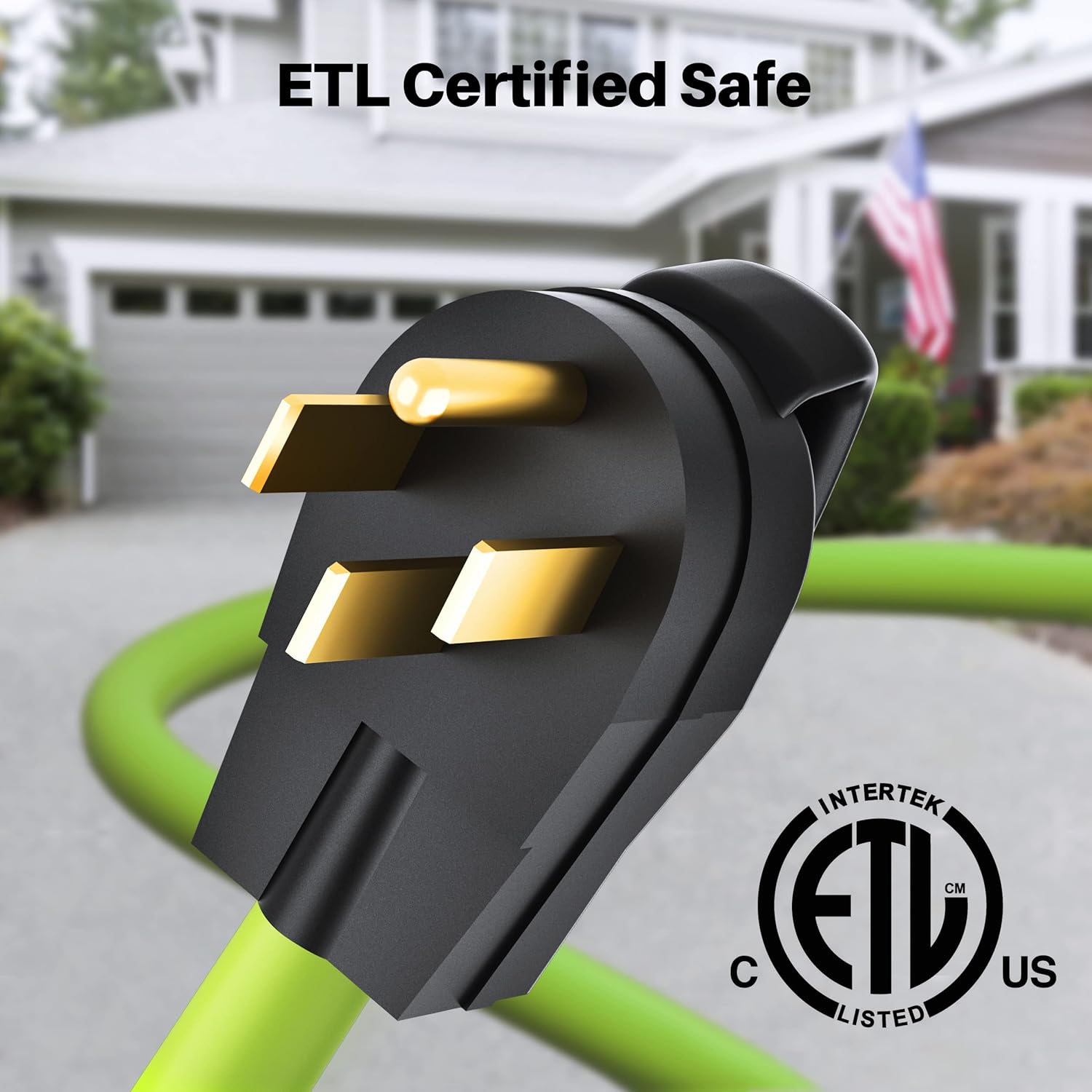 GEARit 50-Amp Generator Extension Cord, 125/250V for 50A Power Inlet Box, NEMA 14-50P to SS2-50R Twist Lock Connector STW 6/3+8/1 AWG, RV, Camper, Generator to House, 15 Feet (4.5 Meters)