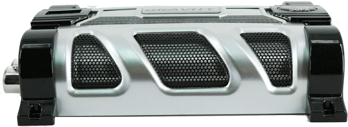 Gravity GR-50PX Car Audio Mobile Battery Stiffening Portable Power 50.0 Farad Capacitor and Completed 5000 Watts Amplifier Installation Wiring kit 0 Gauge BGC0XLB