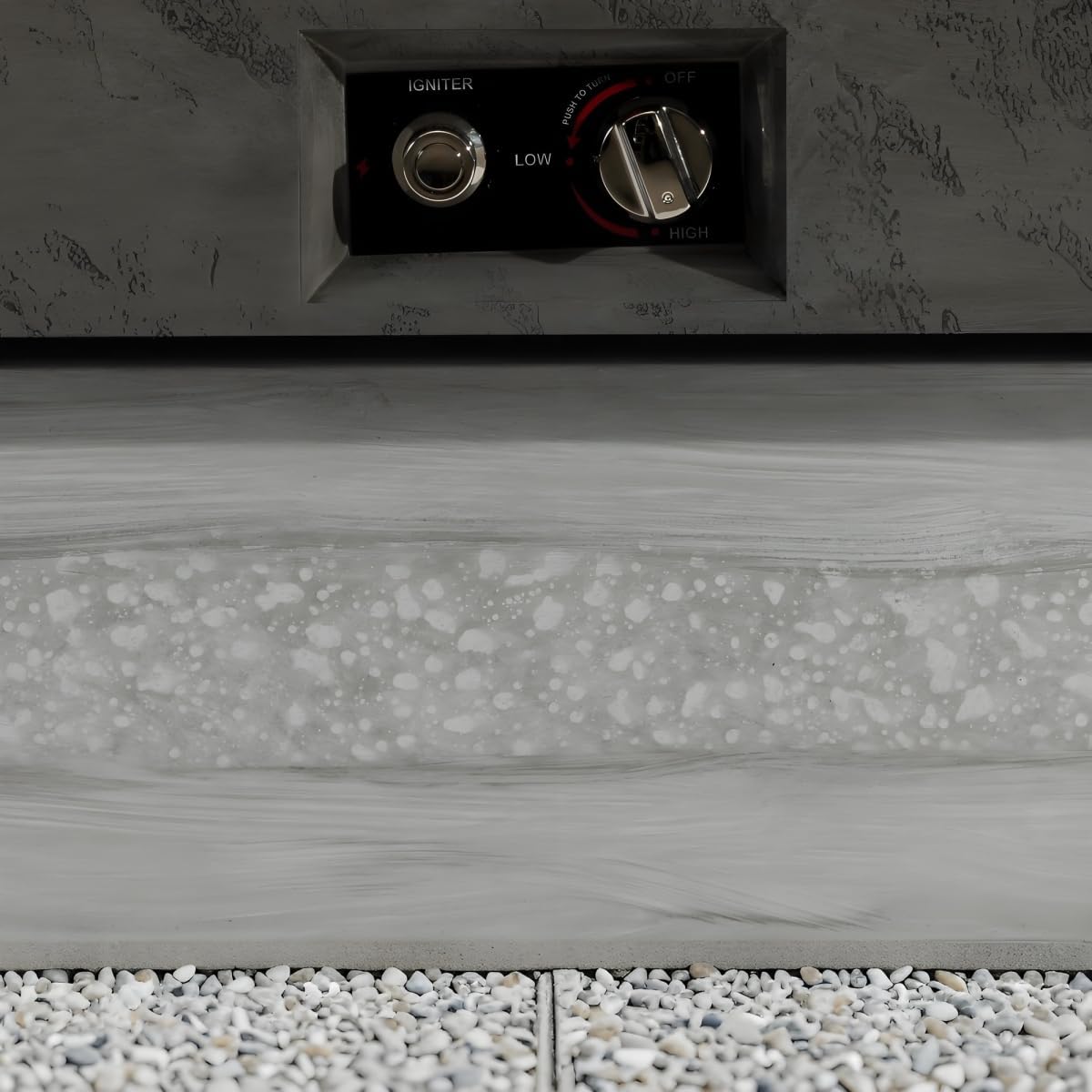 48-inch Rectangle Propane Fire Pit Table, 50,000 BTU Outdoor Gas Firepit with Adjustable Height & Glass Stones for Patio, Backyard - Cement Grey