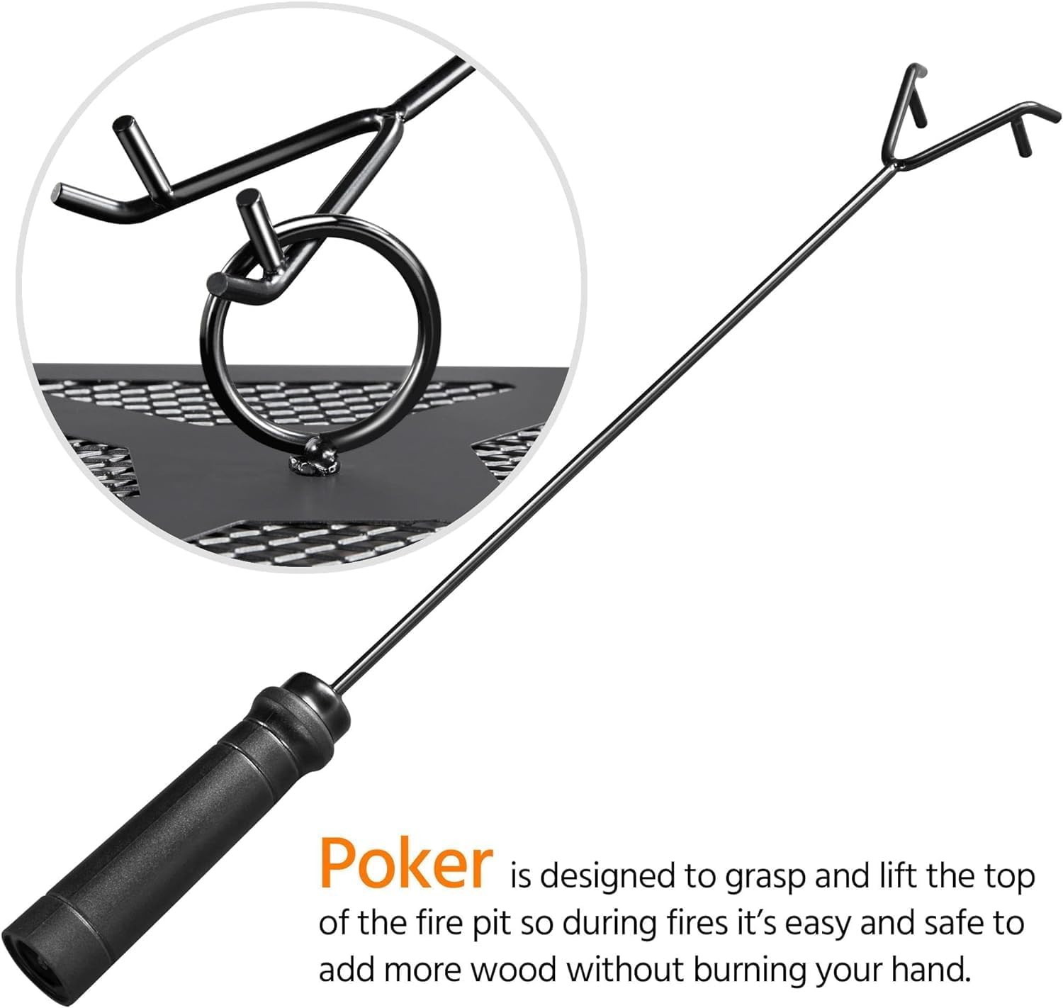 34in Fire Pit Table Outdoor Fire Pits Square Steel Stove with Mesh Screen, Waterproof Cover Poker for Outside Patio Bonfire Camping (Copper)