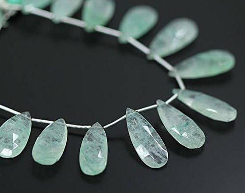 13 inch natural beads strand of 23mm faceted drop green grapolite gemstone briolletes beads for DIY jewelry - necklace, bracelet, earring, ring.