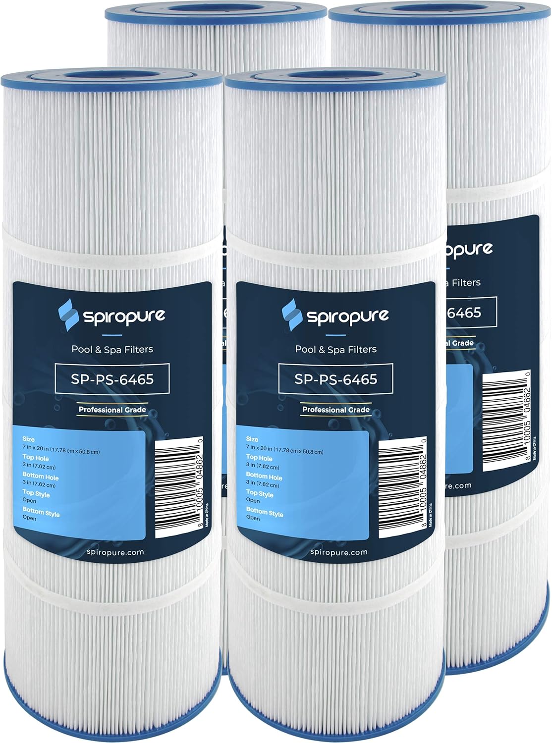 SpiroPure Replacement for Pentair CCP320 Pleatco PCC80 Unicel C-7470 Filbur FC-1976 R173573 178580 Hot Tub Spa Pool Filter Replacement Cartridge (Case of 4)