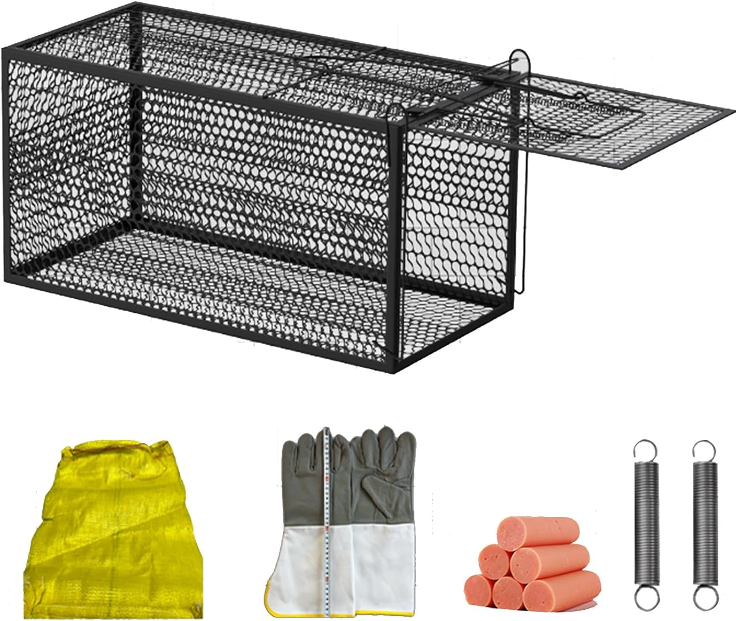 Stray Cat Humane Trap, Live Humane Animal Trap Cage for 1-10kg Feral Rodent Catch and Release for Raccoon, Chicken, Stray Cats, Squirrel(52 * 26 * 26cm)