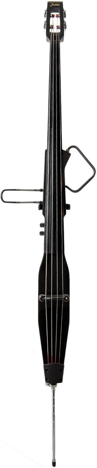 Stagg 3/4 Size, Solid Wood, Electric Upright Double Bass with Gig Bag, Violin Brown Finish