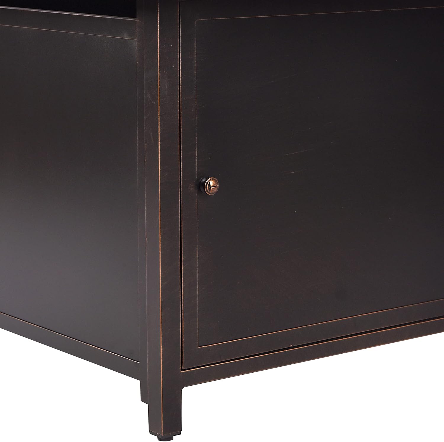 Oakland Living Rectangular 48 in. x 36 in. Aluminum Propane Fire Pit Table, Glass Beads, Two Covers, Lid, 57,000 BTUs in Copper Finish Black