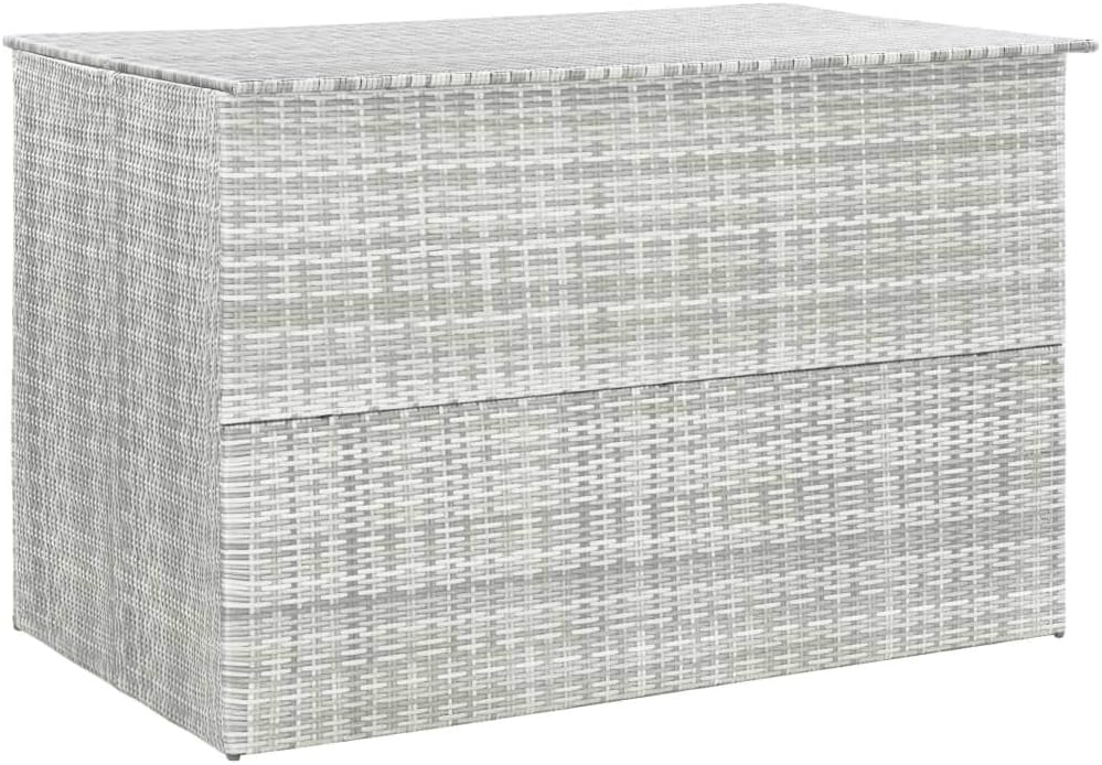 Rattan storage Small outdoor storage cabinet Porch storage Balcony storage Patio storage Pool storage Pool toy storage Patio Storage Box Light Gray 59.1