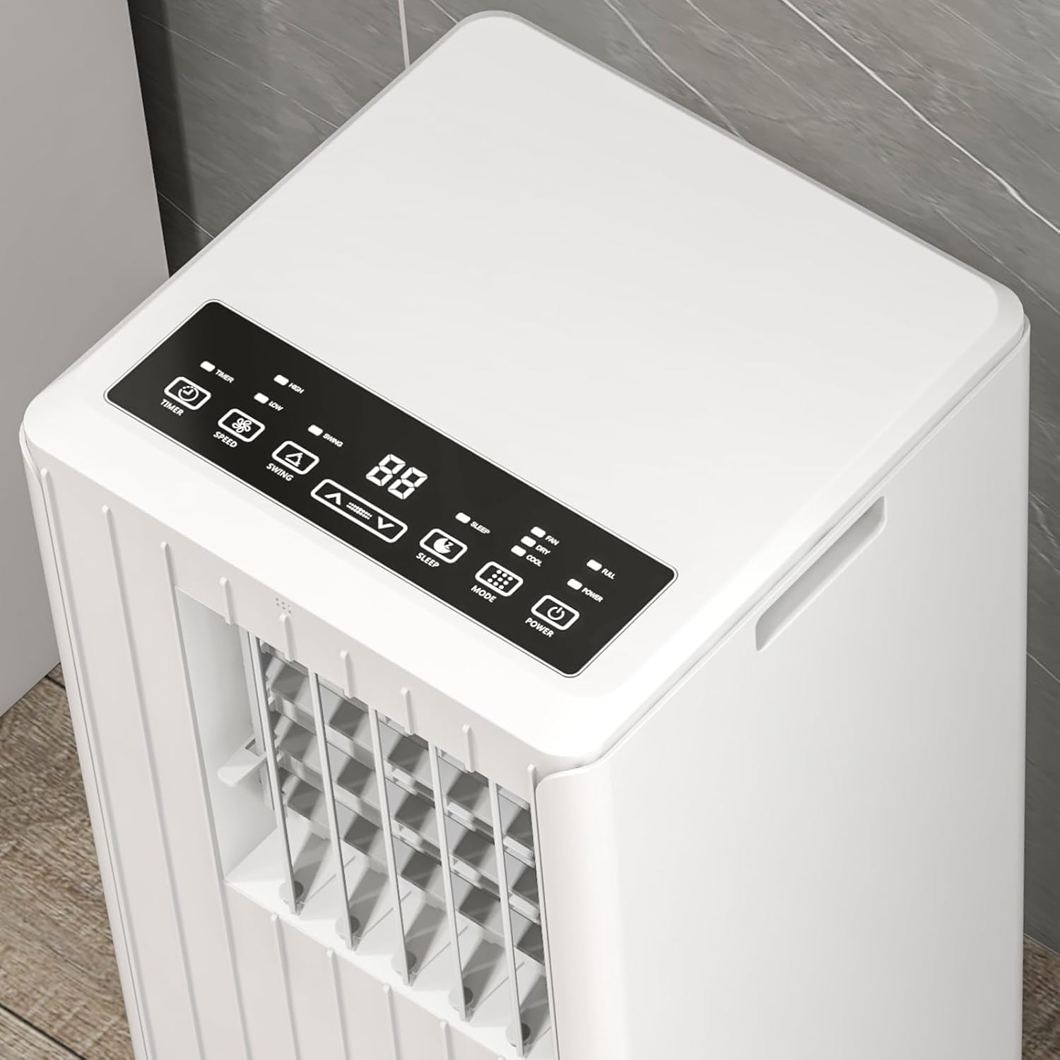 Portable Air Conditioner, 8000 BTU for Rooms up to 350 Sq Ft. Smart Portable AC Unit with Follow Me Remote, 3 Modes Ac Unit Suitable for Bedroom, Living Room, Office