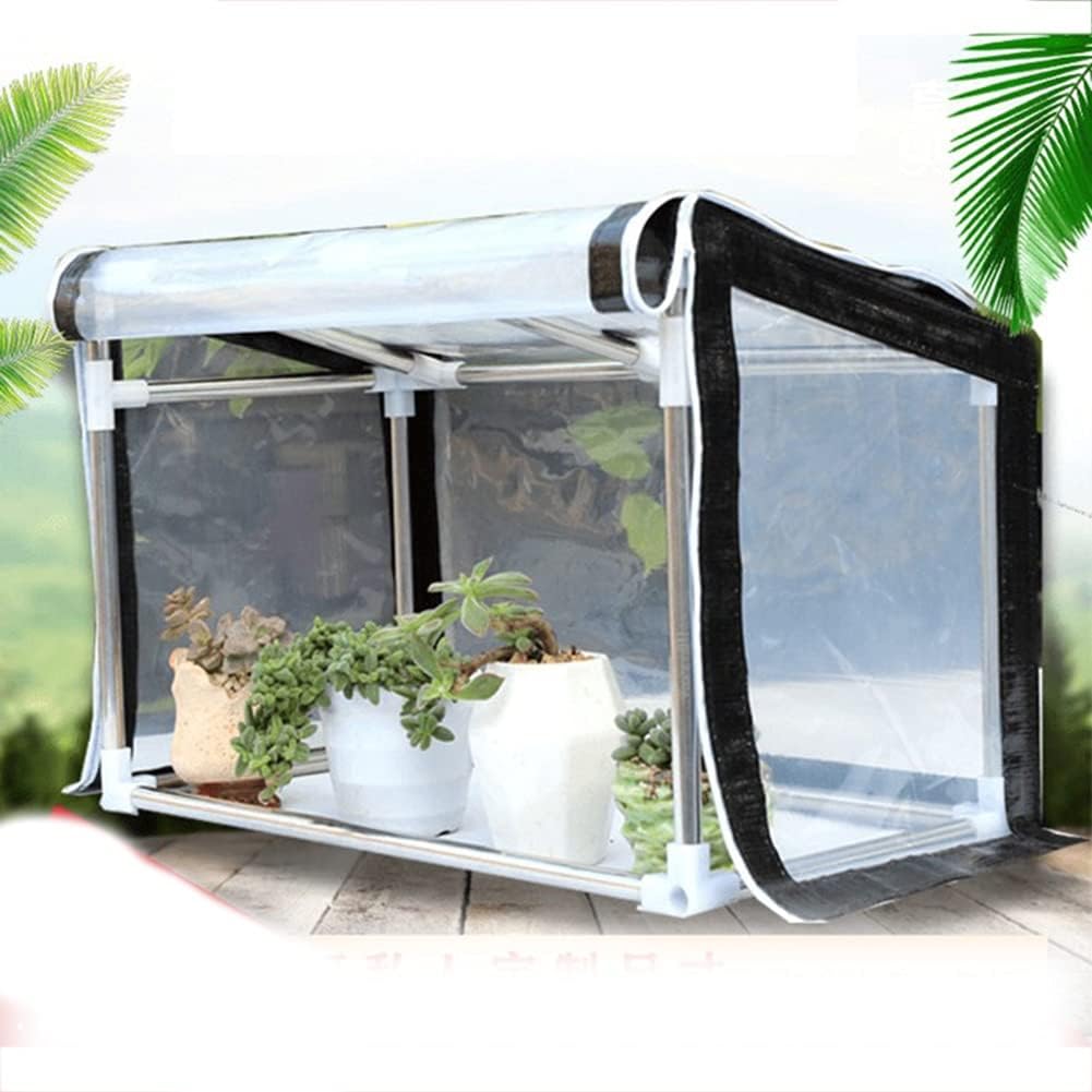 Small Greenhouse,Foil Tomato Greenhouse PVC Indoor Outdoor Backyard Greenhouse Cover, Small Portable Gardening Plants Tent Backyard Flower Shelter (Color : Clear, Size : 60x40x40cm)