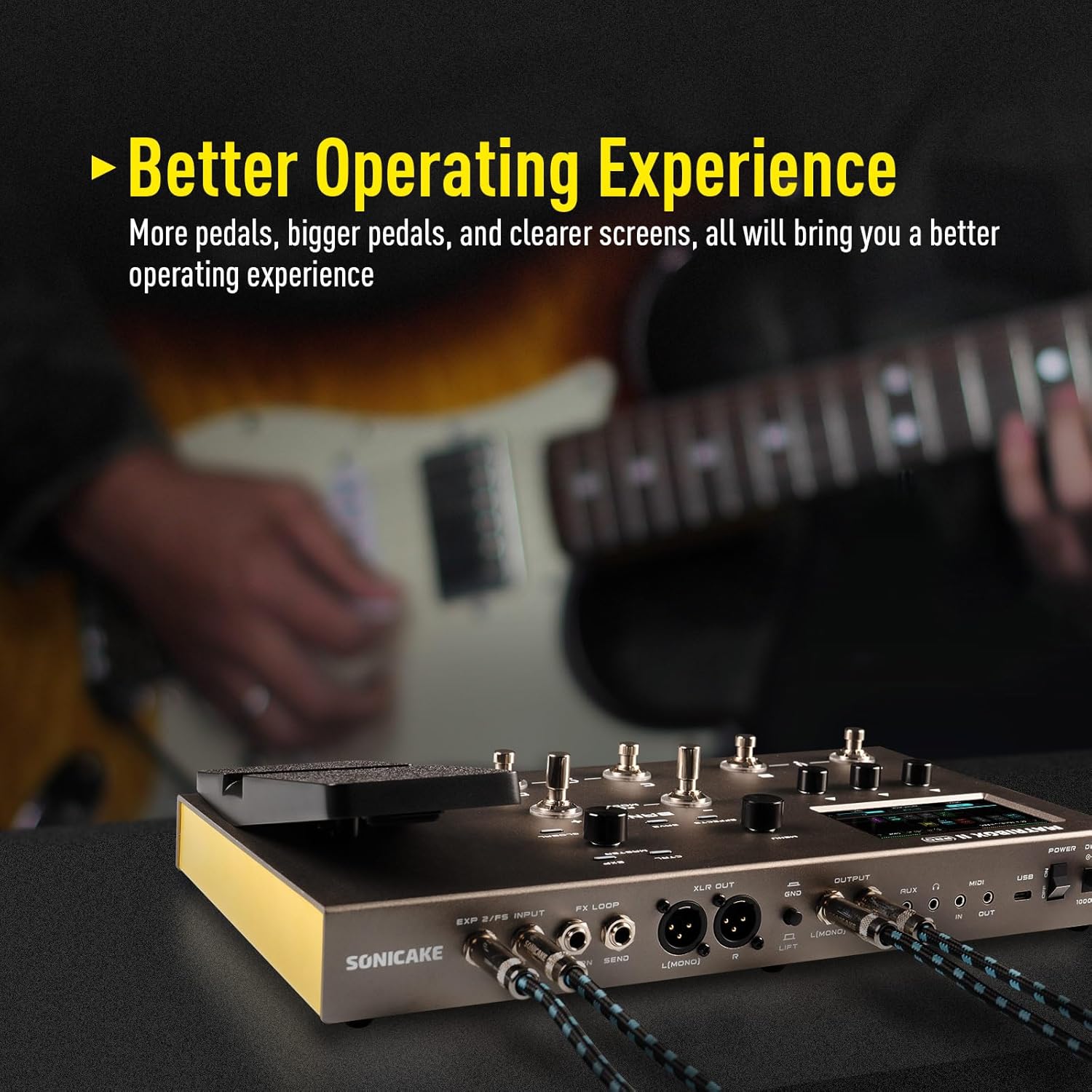 SONICAKE Matribox II Pro - Multi Effects Guitar Pedal with Expression, 240+ Built-in Guitar Effects, Amp Modeling, IR Cabinet Simulation, FX Loop, MIDI Stereo OTG USB Audio Interface Color TouchScreen