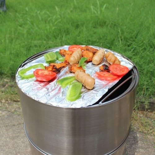 15 inch Smokeless Fire Pit Outdoor Wood Burning Portable Fire Pit Stainless Steel