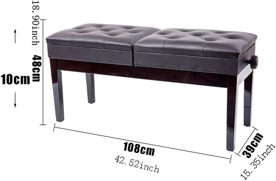 Solid Wood Piano Bench,Keyboard Bench with Storage Compartment for Music Books and Other Accessories,