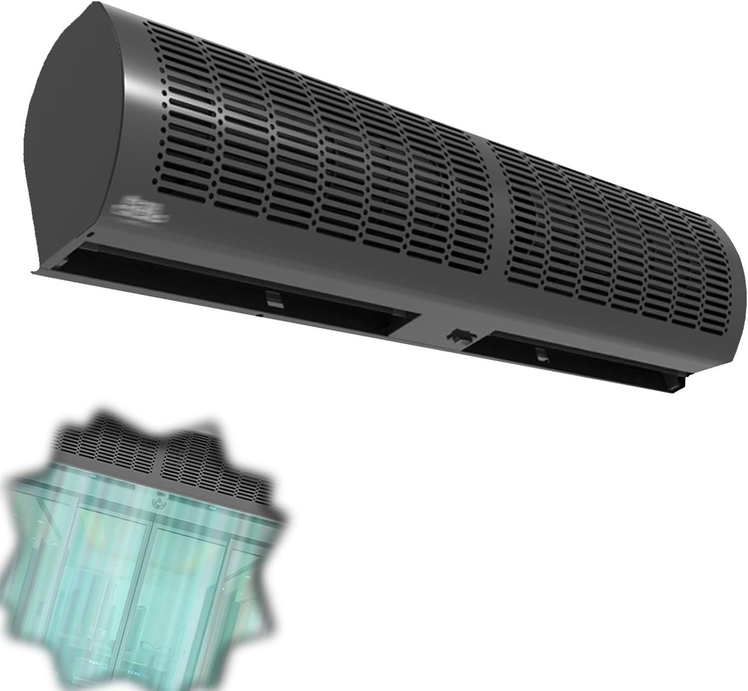 Air Curtain,Commercial Silent Door Air Curtain Machine, Energy-Saving Remote Control Black, Available in 1.5/1.8/2 Meters(0.9m)