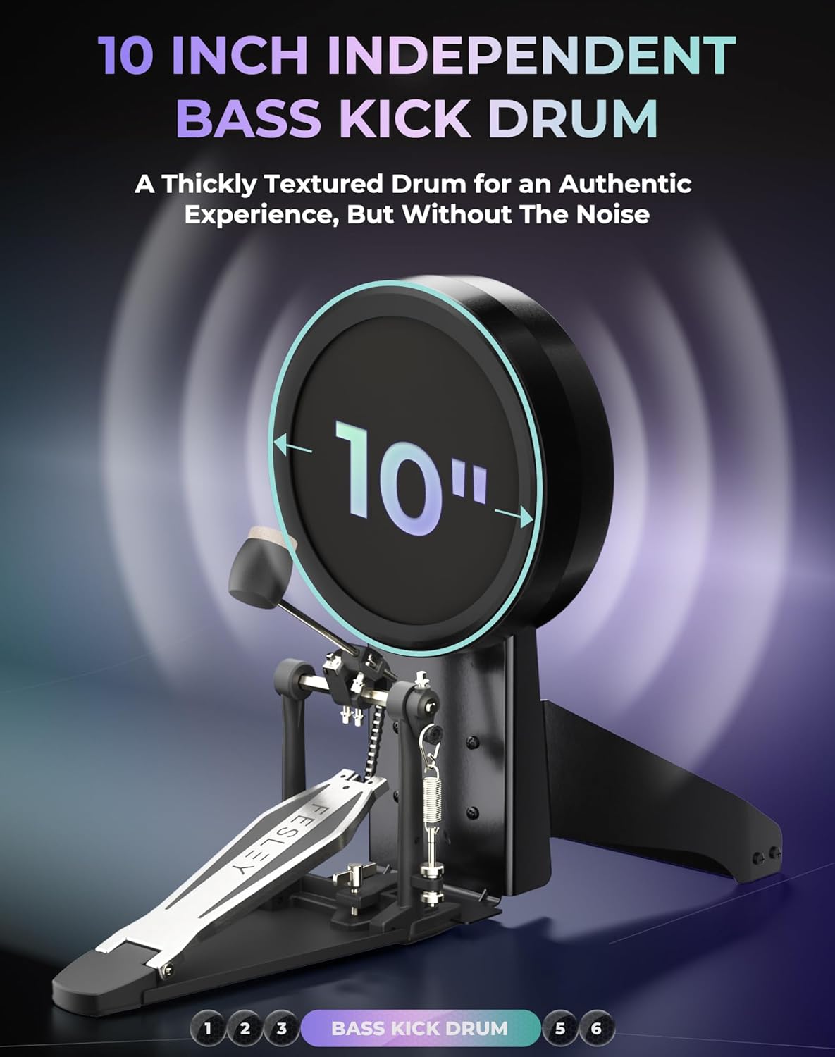 Fesley Electric Drum Set with Independent Hi-Hat Snare Drum: Full Size Electronic Drum Set with Mesh Dual Zone Drum Pad, Drum Set with Bluetooth MIDI Function, Throne, Headphones, Sticks, Black