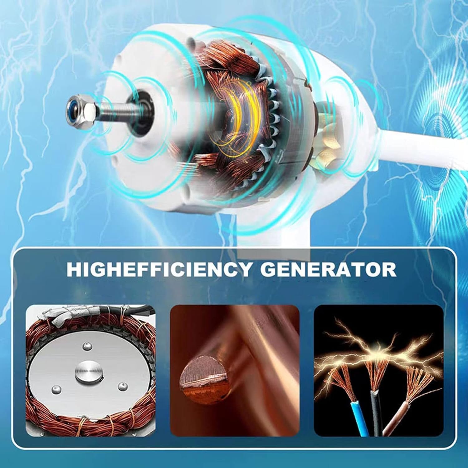 CAJUCA Wind Turbine Generator Kit 3000W 12V 24V 48V Home Wind Turbine Generator 3 Blades Permanent Magnetic Levitation Generator