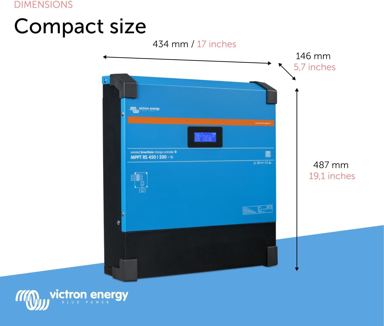 Victron Energy SmartSolar MPPT RS 450V DC 200 amp 48-Volt Tr Solar Charge Controller (Bluetooth)