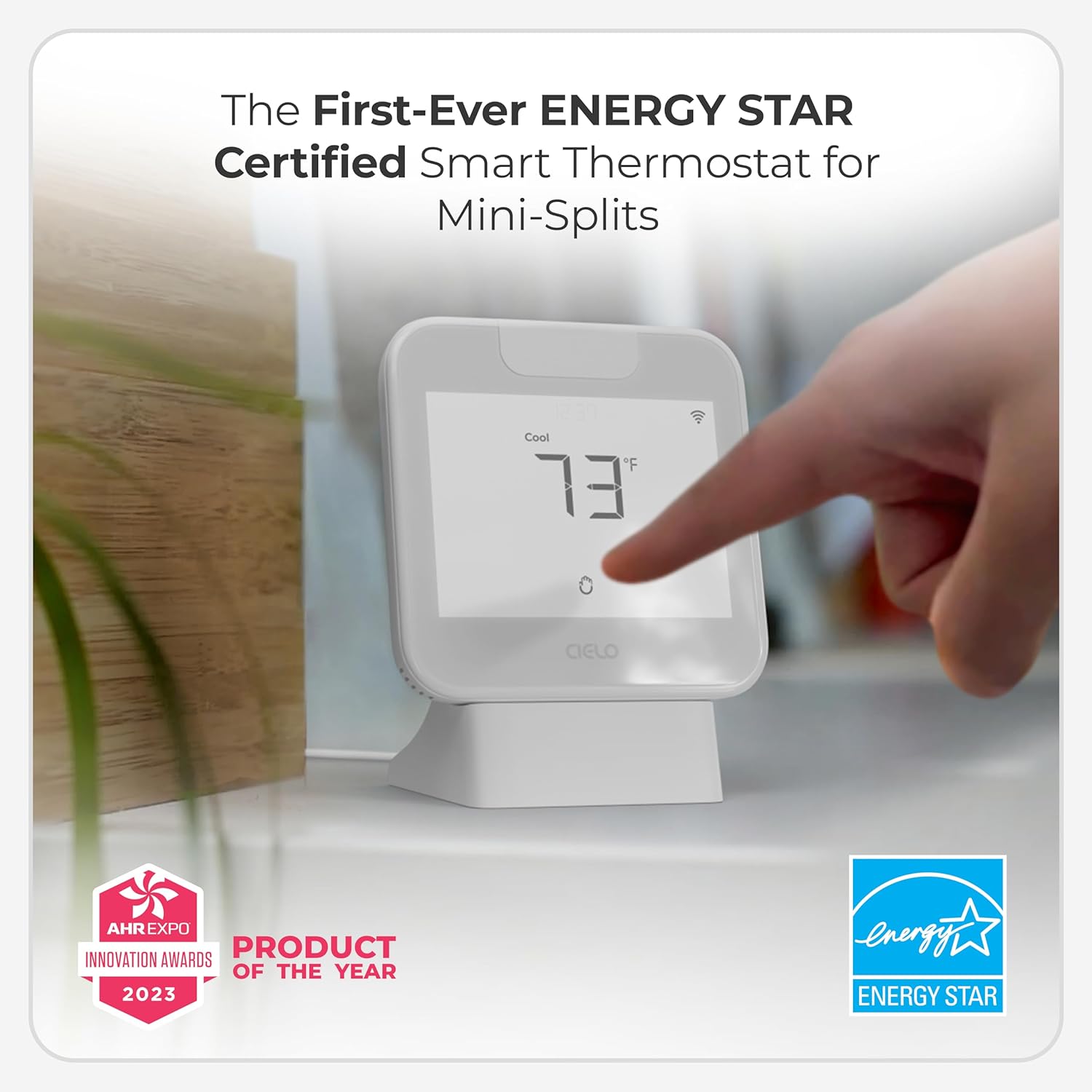 Breez Max | ENERGY STAR CERTIFIED Smart AC Controller | WiFi Thermostat for Mini-Split, Window, Portable ACs/Heat Pumps | AI-Based Tech | Free App, No Subscriptions | Alexa, Google, IFTTT etc. (White)