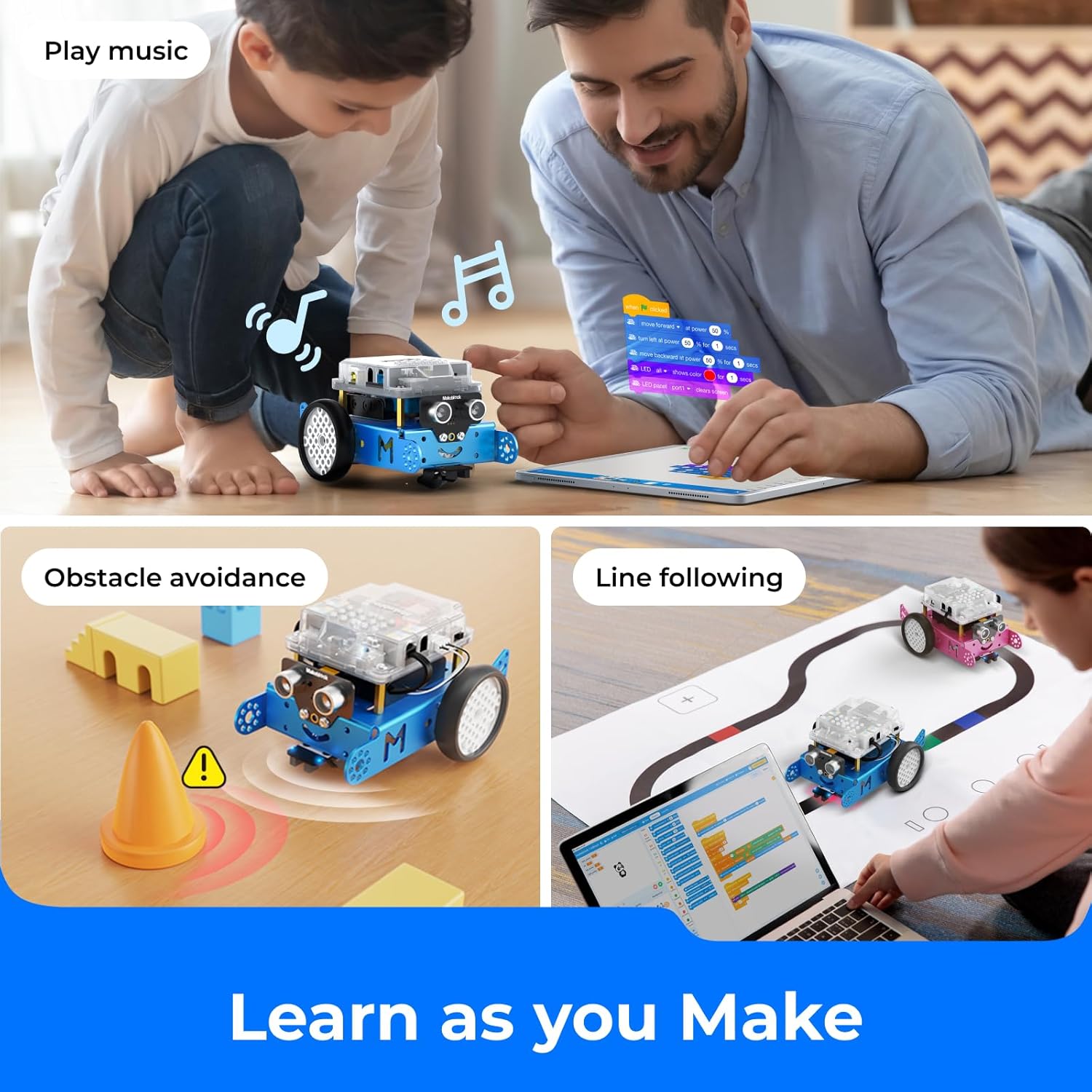 Makeblock mBot Robot Kit, Robotics for Kids Ages 8-12 Learn to Code with Scratch & Arduino, STEM Toys Science Kits for Kids Age 8-12 Boys and Girls Age 8+