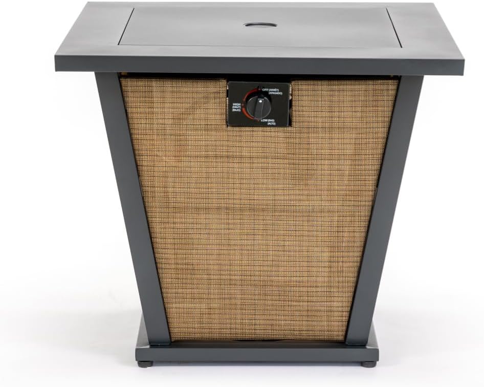 28 Inch Propane Fire Pit Table with Steel Frame and Heat-Resistant Top for Patio Garden Outdoor Use - Brown