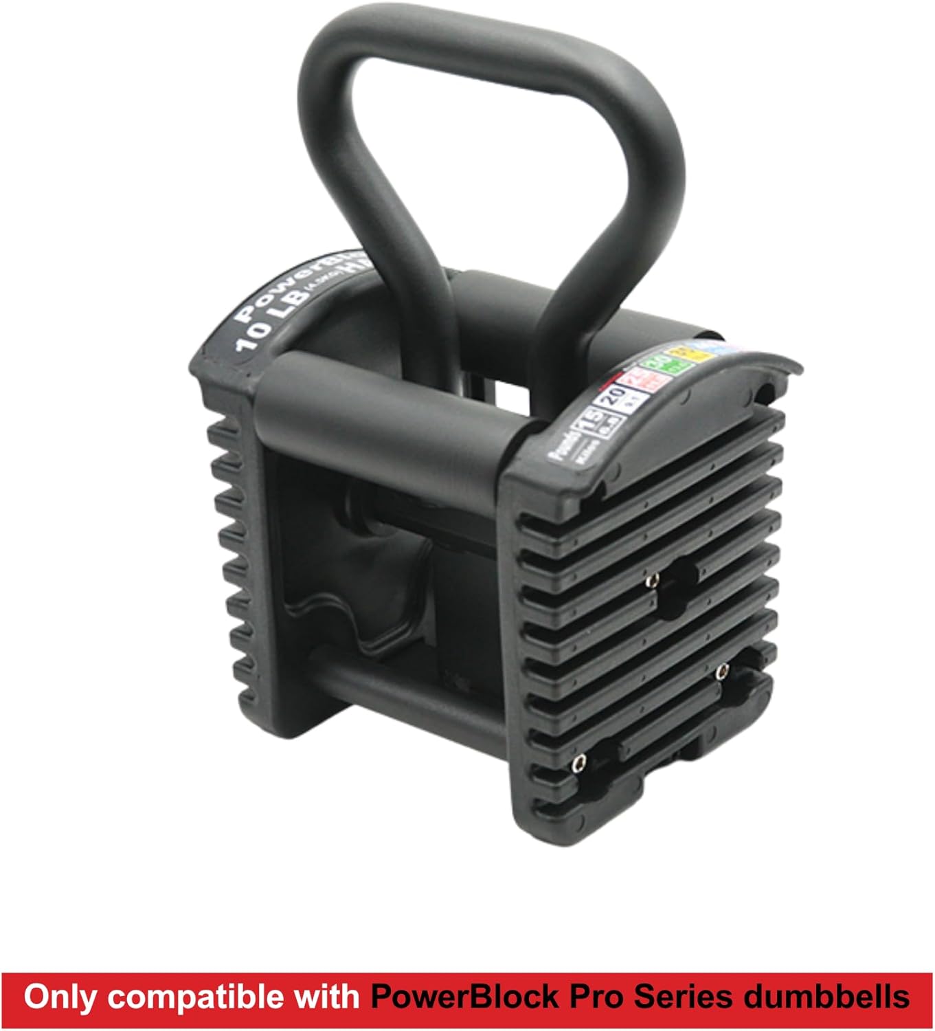 PowerBlock Pro Series Kettlebell Handle – Compatible Pro Series Dumbbells, Strength Training Accessory, for Home Gym & Commercial Use, Workout Equipment, Black