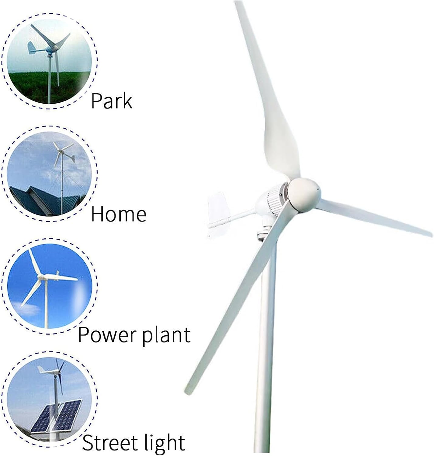 Wind Generator Kit 1000W-1500W 12V 24V 48V with Controller and 3 Blade Wind Turbine Generator Kit Wind Power Generator for Windmill Generator Hybrid Solar Wind System,12V