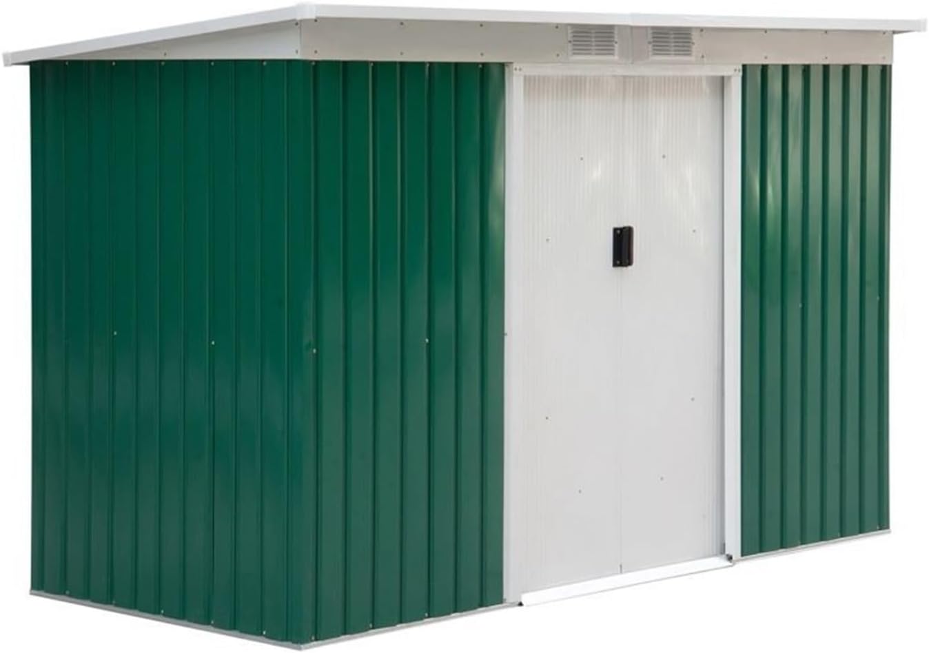 Garden Sheds Outdoor Garden Storage Shed with Metal Floor Frame, Two Vents, and Lockable Design, Green Color Outdoor Storage Sheds