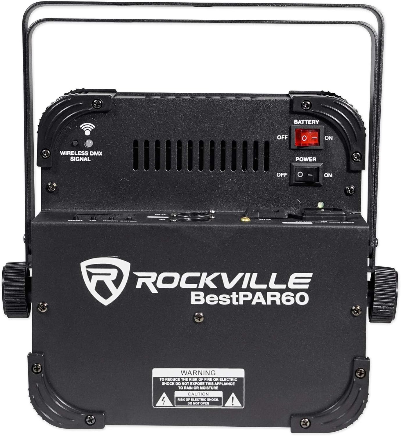 Rockville BEST PAR 60 Bundle: (6) Rechargeable RGBWA and UV Battery Wash Lights with Wireless DMX, 13200mAh Power, 9x6W LEDs, ROCKFORCE W4 384-Channel 2.4GHz DMX Lighting Controller with MIDI, 7-items