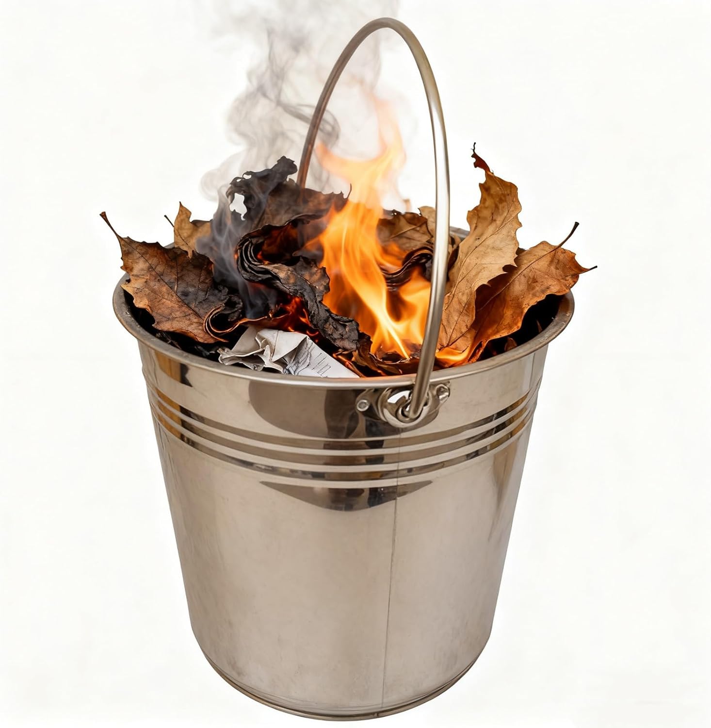 Incinerator, Burn Barrel, Outdoor Fire Pit, for Paper Leaf Trash Wood Backyard Bonfire, for Garden Patio Beach Porch Balcony(32cm/13in)