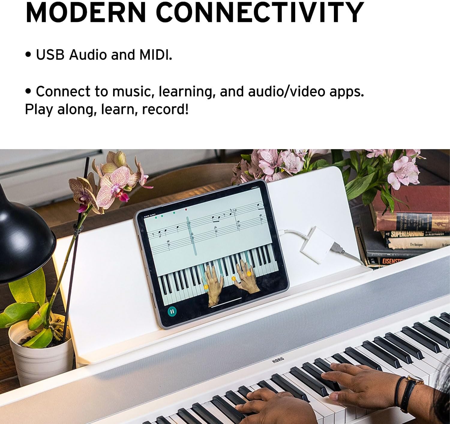 Korg B2 88-Key Digital Piano w/stand; Audio/MIDI USB; Software Included - White