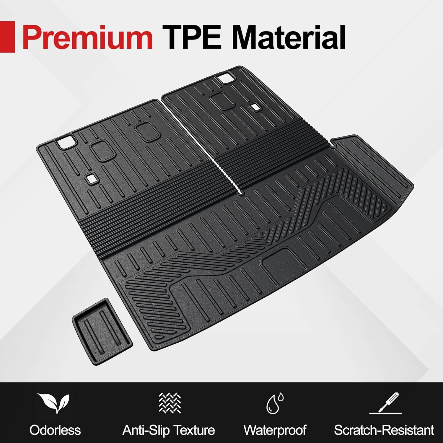 Floor Mats for 2023-2025 2026 Honda Pilot, Cargo Mat with Backrest Mat All Weather TPE Cargo Liner Replacement Protection for 2025 Honda Pilot Accessories Door Sill Guards