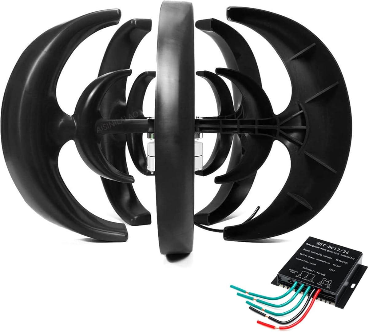 Low Speed 12000W Wind Turbine Generator Kit, 12V-220V Vertical Axis Maglev Wind Turbine Generator 3 Phase Generator for Home Use (Color : 48V)