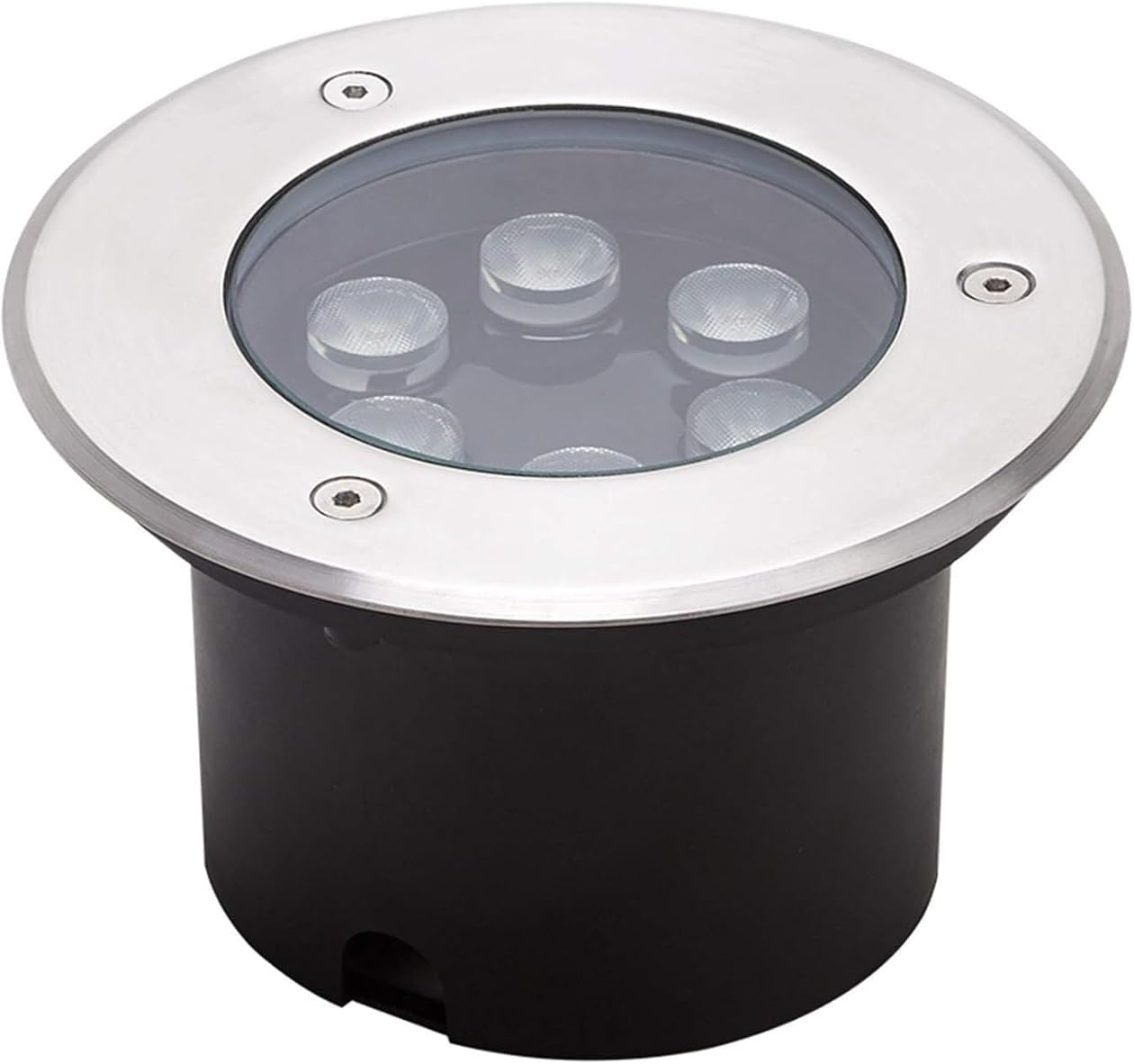 6W LED Recessed Ground Lights, IP67 Waterproof Outdoor Garden Pathway Lights, Round