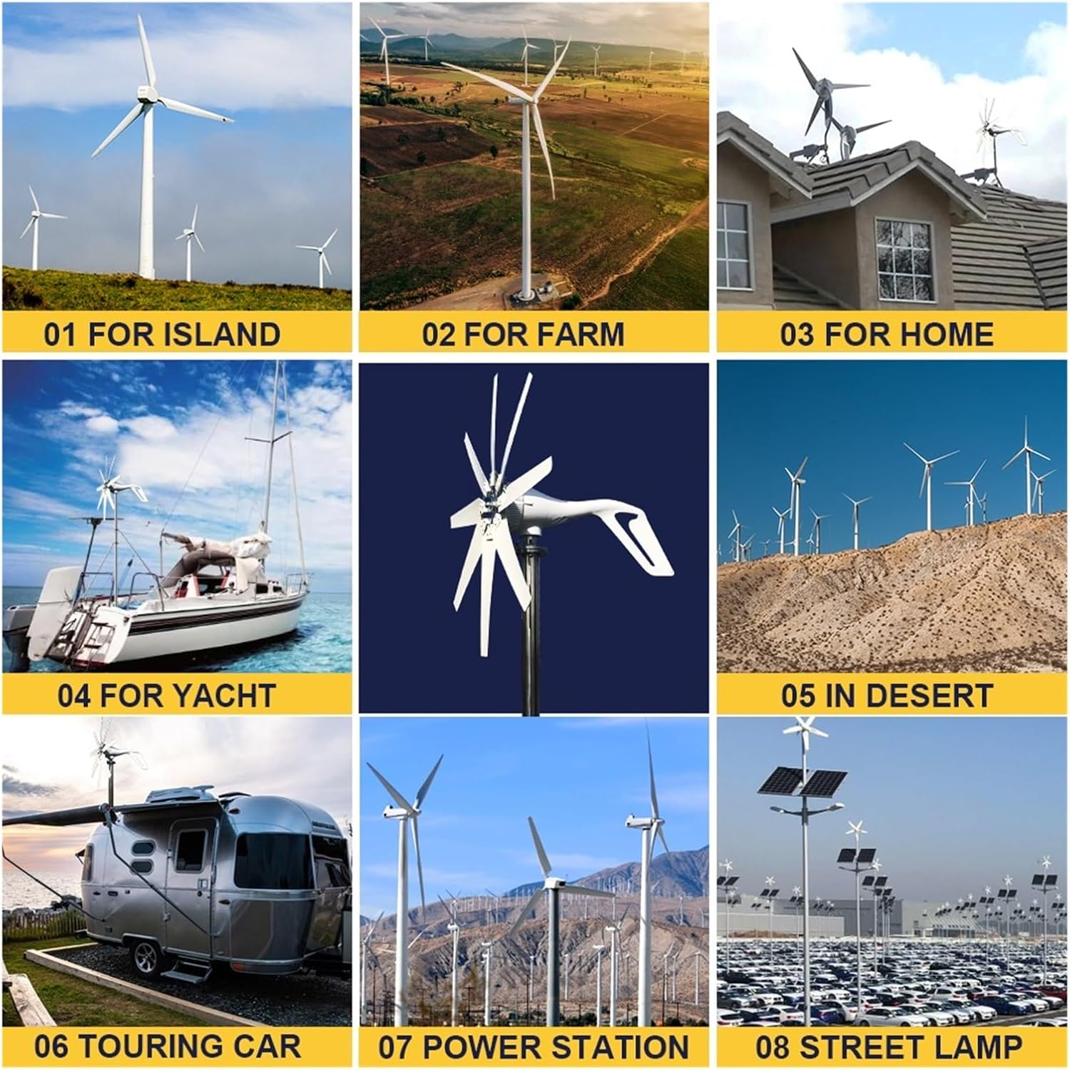 Wind Turbine Generators Kit, 12v 1000W Wind Turbine Generator 2000W Power Supply System Kit Home Solar Panels Low Starting Speed for Home(with MPPT Controller,12V_1000W)