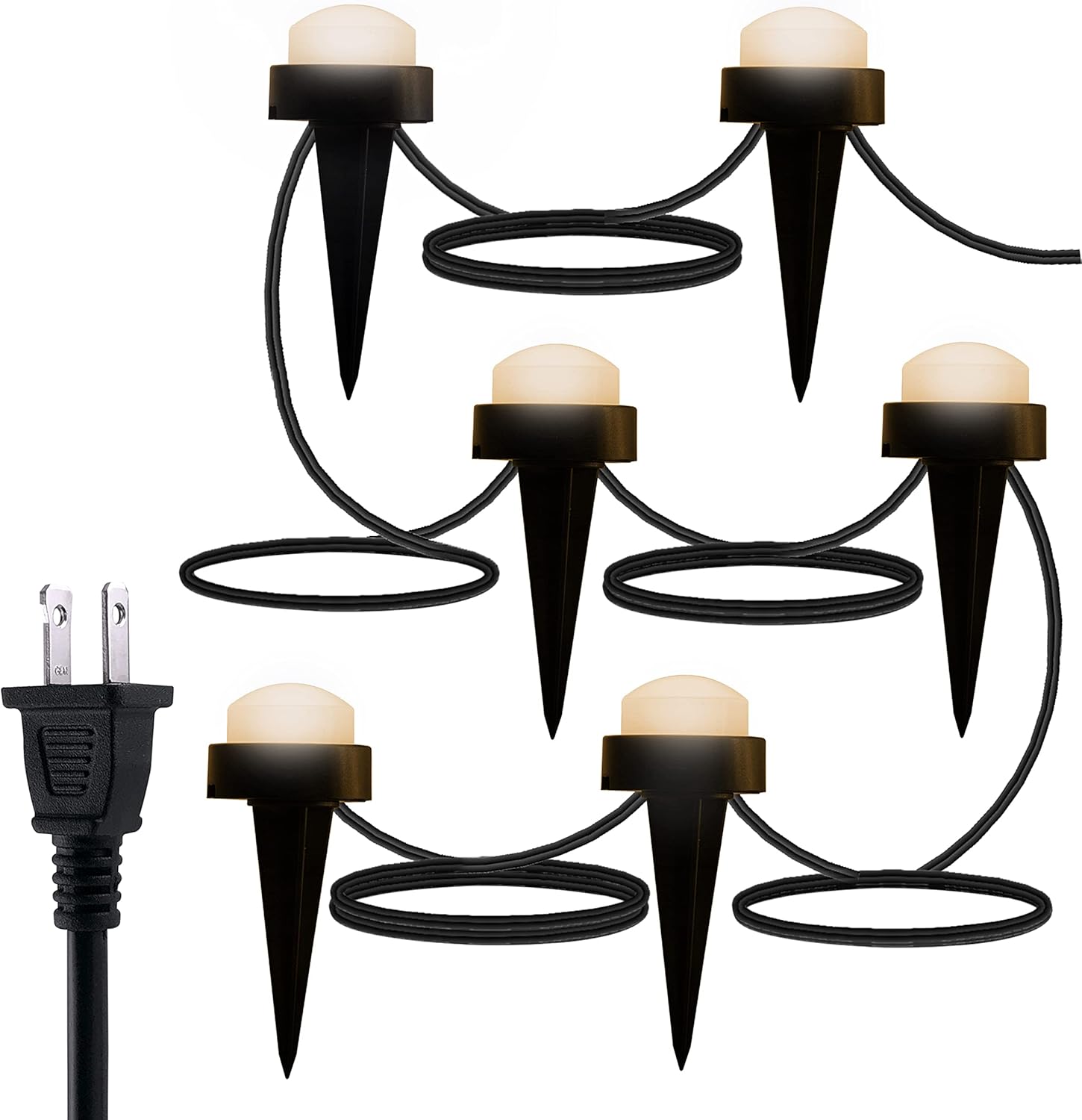 UltraPro Mini LED Landscape Lights, Warm White, Large, 12 Pucks, 96ft, Outdoor Lighting, Ground, Garden, Decks, Patios, On/Off, Decoration, Weather Resistant, Durable, All Seasons, 60782