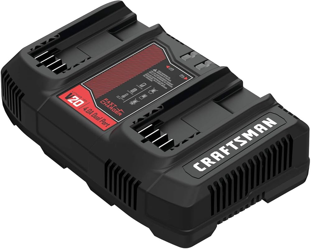 CRAFTSMAN V20 2Ah Lithium Ion Dual-Port Power Tool Battery Charger (CMCB124)