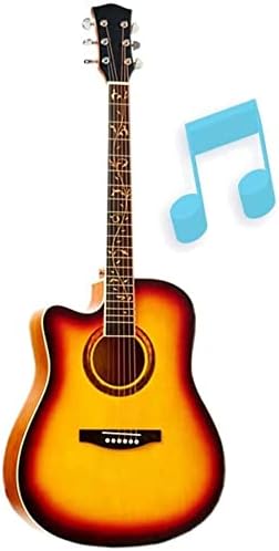 Full Size Guitar Acoustic Guitar Adult Beginner Practice 41 Inches Folk Pop Music Rock Loud Sound Travel Musical Instruments Beginner Acoustic Guitar Starter Package Student G (Orange Long)