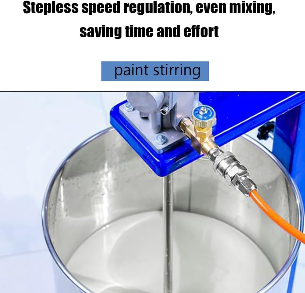 Pneumatic Mixer Automatic, 5 Gallon 20L Paint Stirring Machine, Stepless Speed Regulation, Height Adjustable, Stainless Steel Blade, Stir Well, for Paint Mixing in Paint FA(