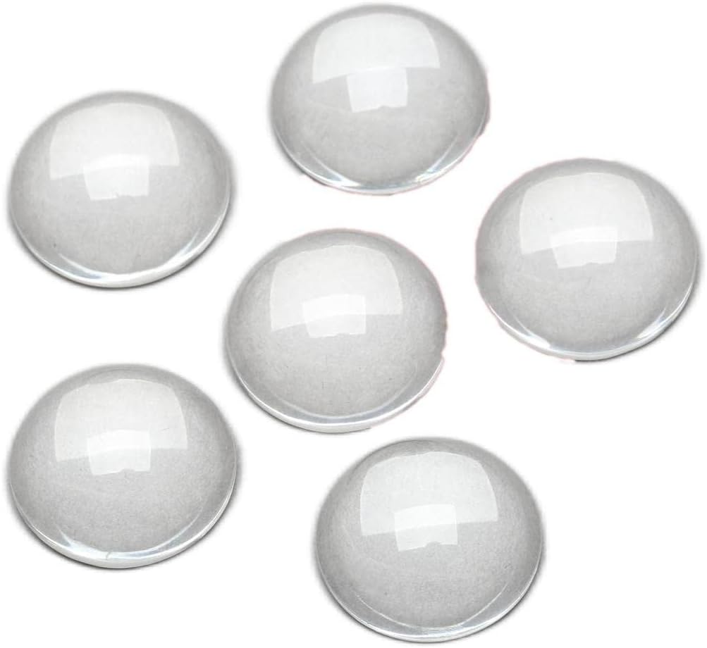 Dophee 20Pcs Clear Transparent Hemisphere Glass Cabochon Dome Flatback Crystal Magnify Base Cover,8mm