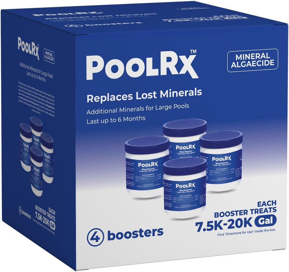 PoolRx Booster Minerals for Pool, 7500 to 20000 gallons,4 Pack
