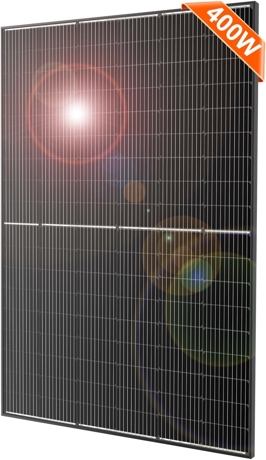 DOKIO 400W Monocrystalline Solar Panel with 31V Voltage, Designed for Charging 12/24V Devices - 3 m Cable, Ideal for Yard/Garden, Shed/Patio/Greenhouse Power, Off-Grid Battery Charging
