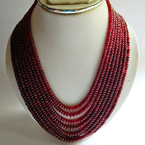 ruby necklace ruby jewelry glass filled ruby 8 strands 3mm to 6mm beads 13 inches to 18 inches