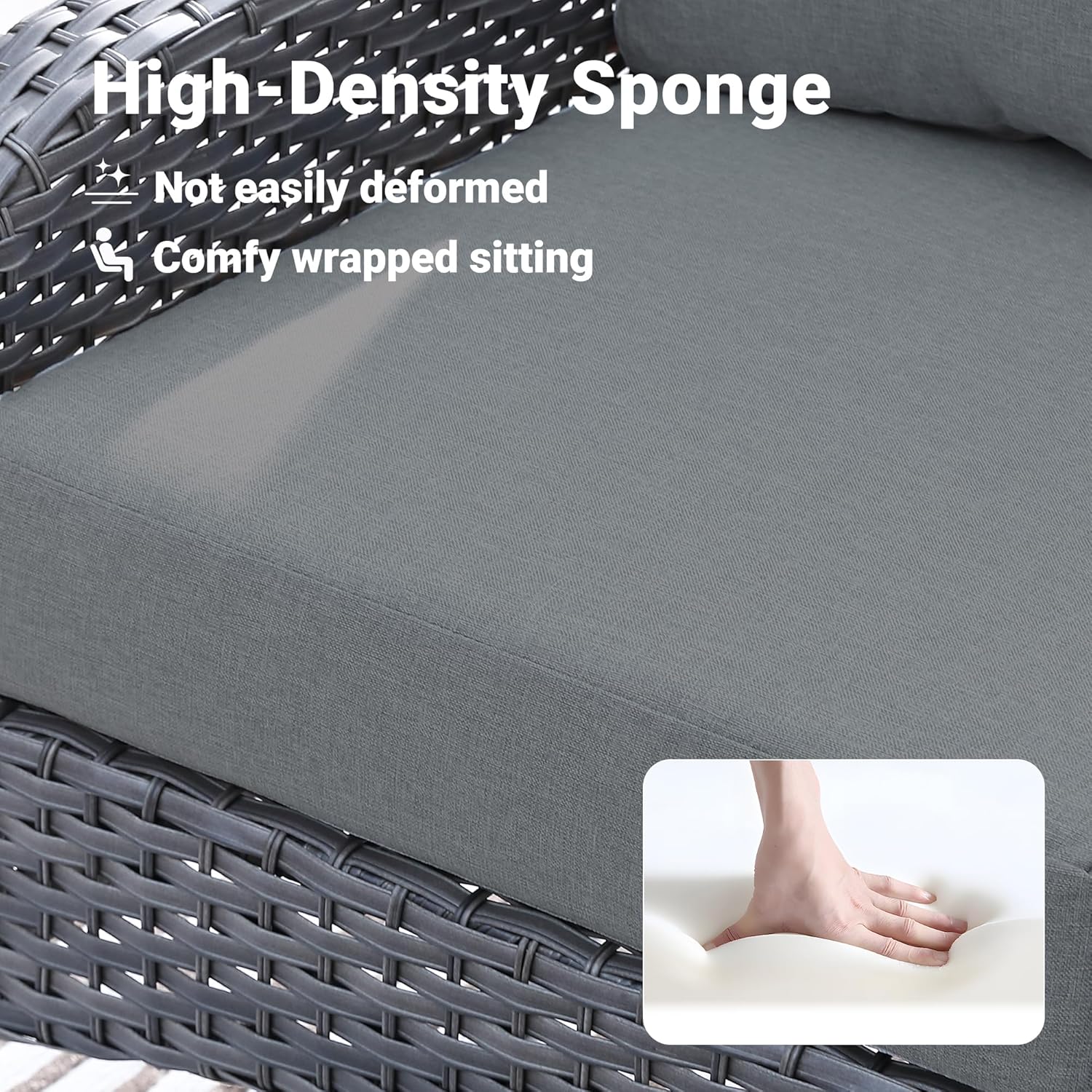 ovios 4 Pieces Patio Furniture Set with 30