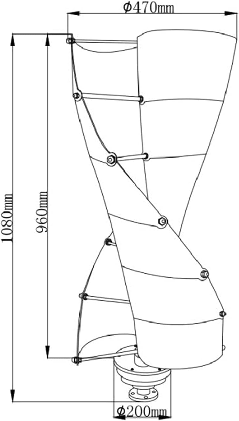 Wind Turbines with Controller 2 Blades Vertical Wind Turbine 10000 W 12 V-220 V Easy to Install Vertical Wind Turbine for Home Farm Wind Generator