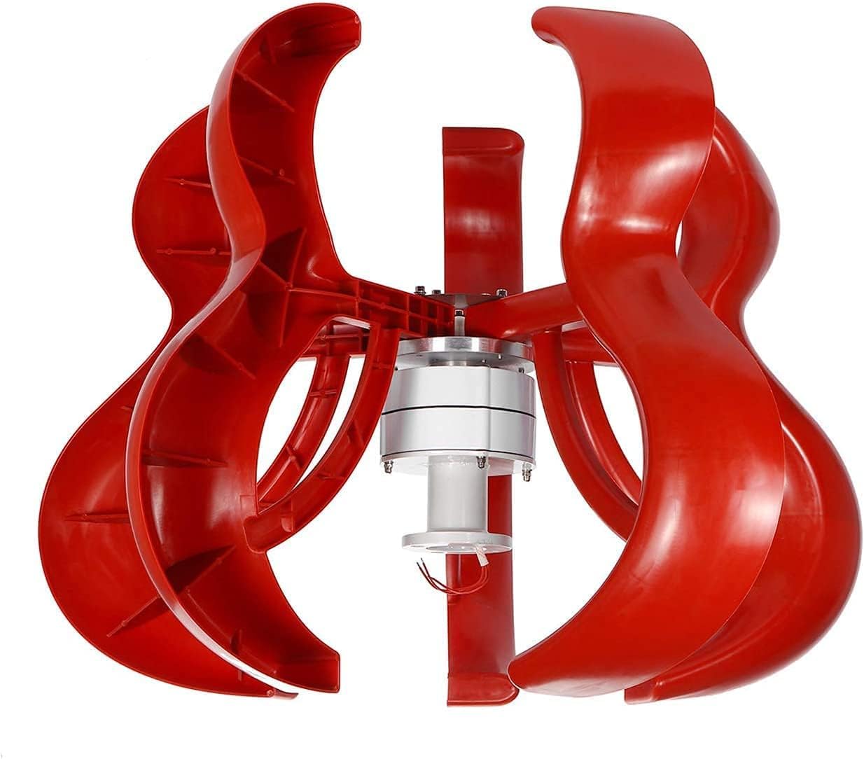 LiuSj JUnSt Red 4 Blades Vertical Axi Wind Turbine Generator,5000W Wind Turbine for Home Windmill with Power Charge Controller