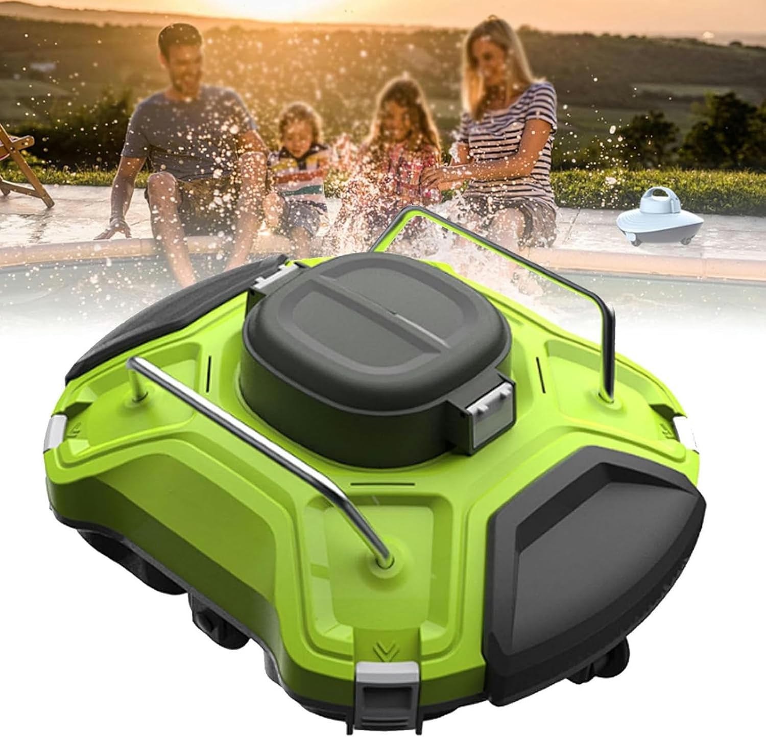 Cordless Robotic Pool Cleaner, Intelligent Sport Robotic Cleaner Automatic Pool Vacuum with 18. Mins Runtime & Powerful Motors, Underwater Cleaner Ideal for Inground Pool (Green)