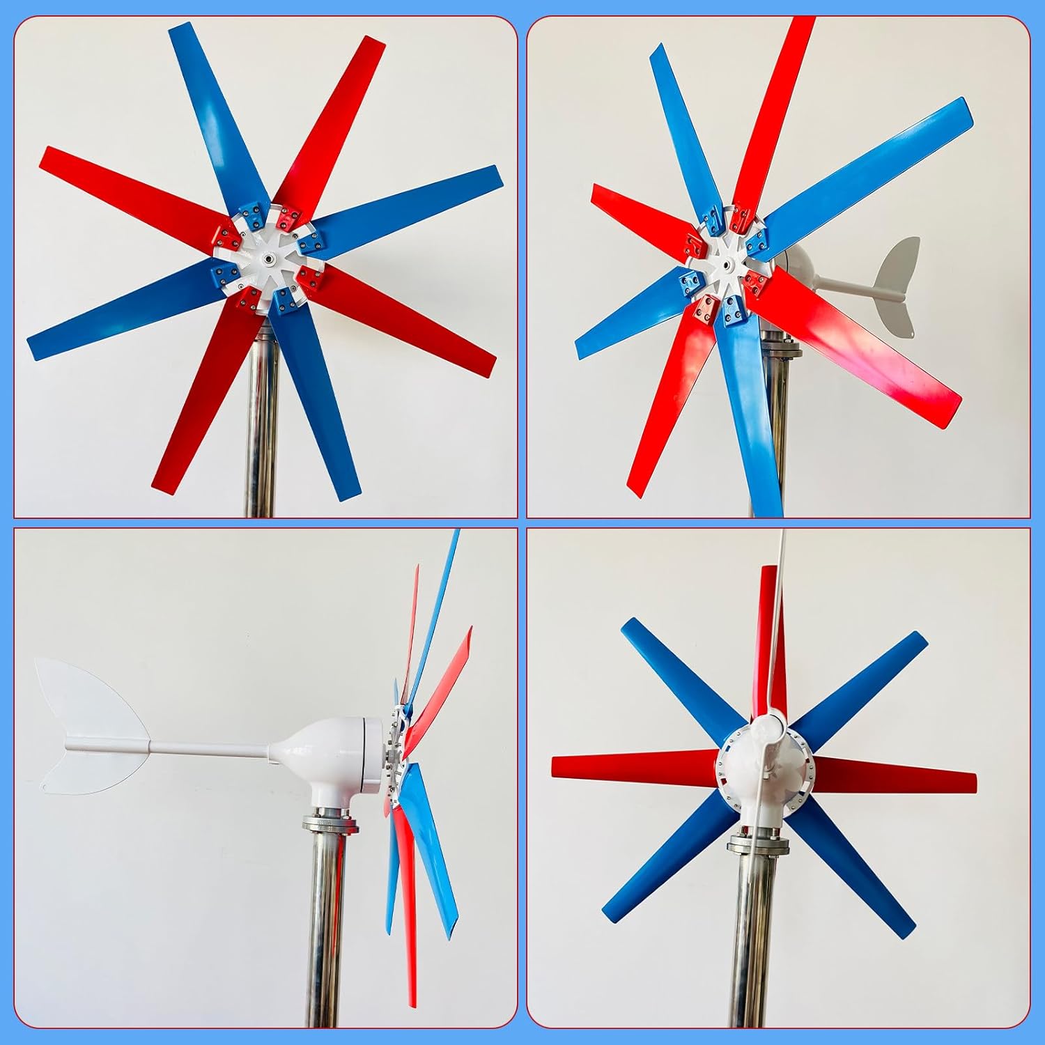Windmill Generator & Wind Turbine Kit, 200/300/400W 12/24/48V, Auto-Adjust Windward, MPPT Technology, 8 Fiber Blades for Home, Workshop, Street Lighting, Off-Grid 400W