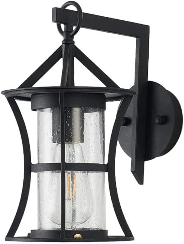 Modern Style Wrought Iron Wall Lamp, Outdoor Waterproof Glass Lampshade, E27 Screw Wall Light, Embedded Lighting Fixtures, Courtyard Villa Balcony Wall Wall Sconces