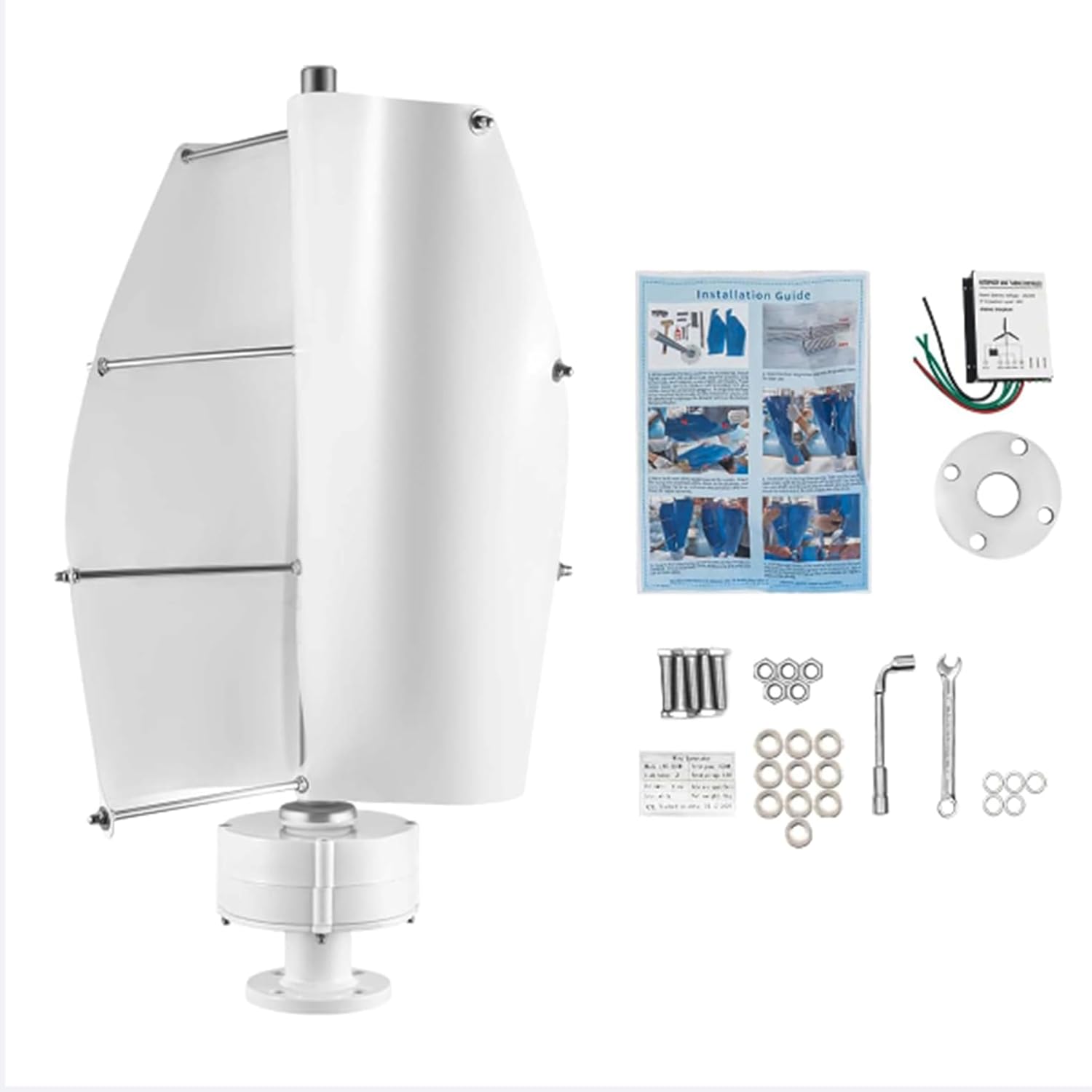 12v, Portable Wind Turbine Generator 12000W with Controller 12V 24V 48V Spiral Windmill Wind Power Generator for Home, Boats, Street Lighting,220V