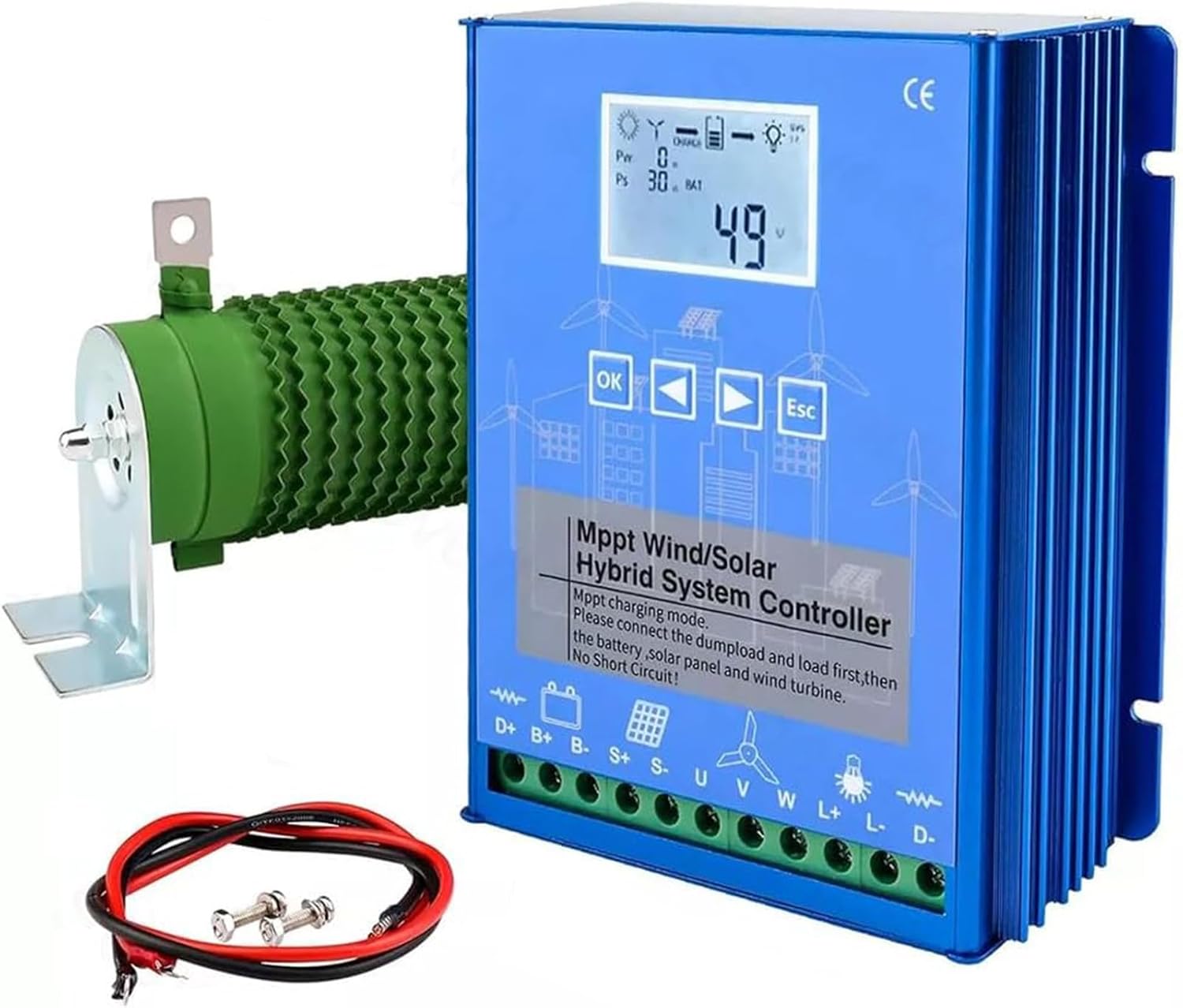 1000W Wind and Solar Hybrid Charge Controller, Wind and Solar Complementary Regulator, Mppt Boost Charging, Wind Turbine Solar Panel,12V/24V/48V 24/48V