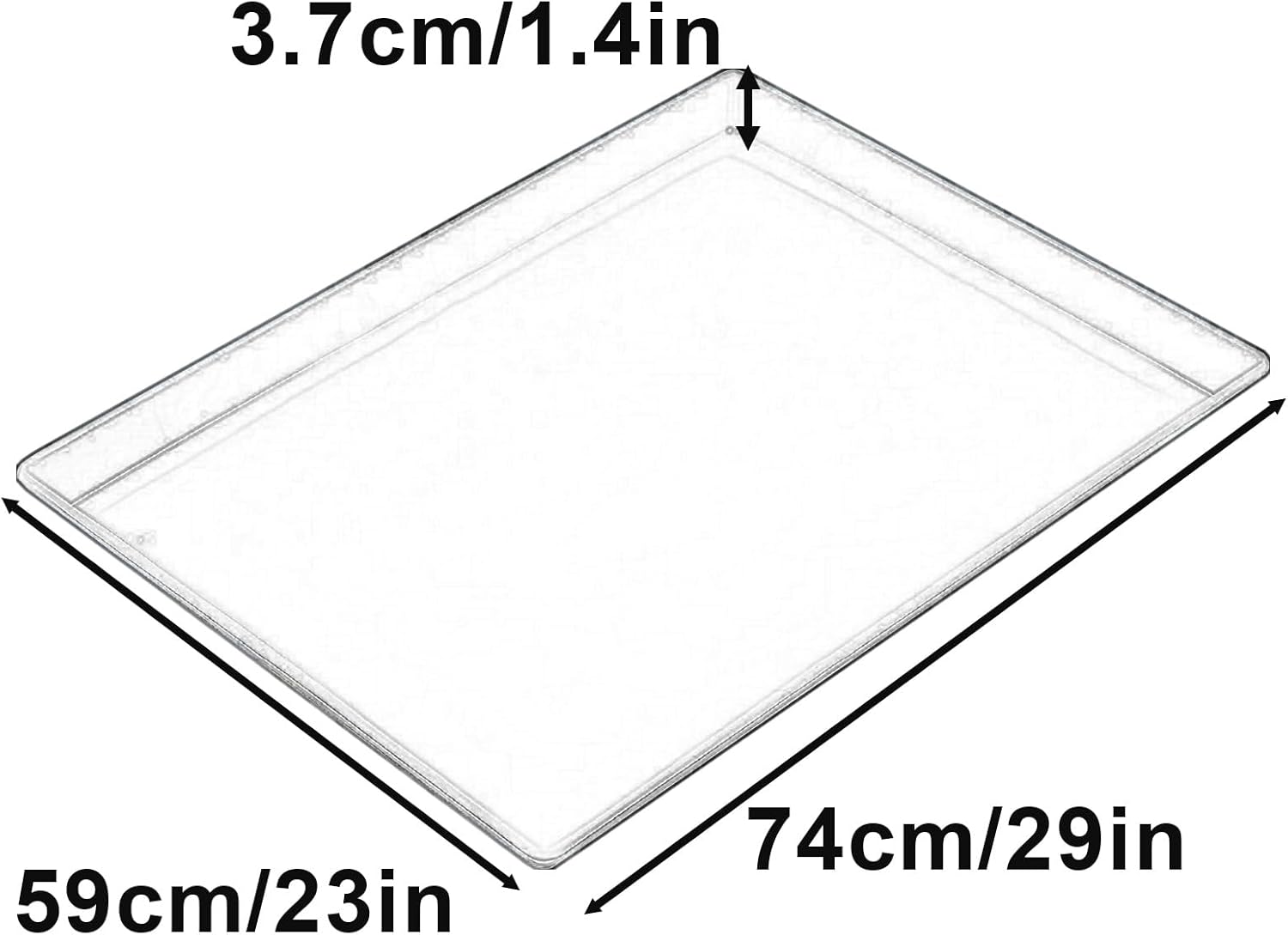 3 Large Plastic Trays Oil Drip Pan for Under Car Non-Slip Bottom Plastic Pan Refrigerator Tray Washing Machine Drip Pan(Pink,74.5x59.5x3.7cm)