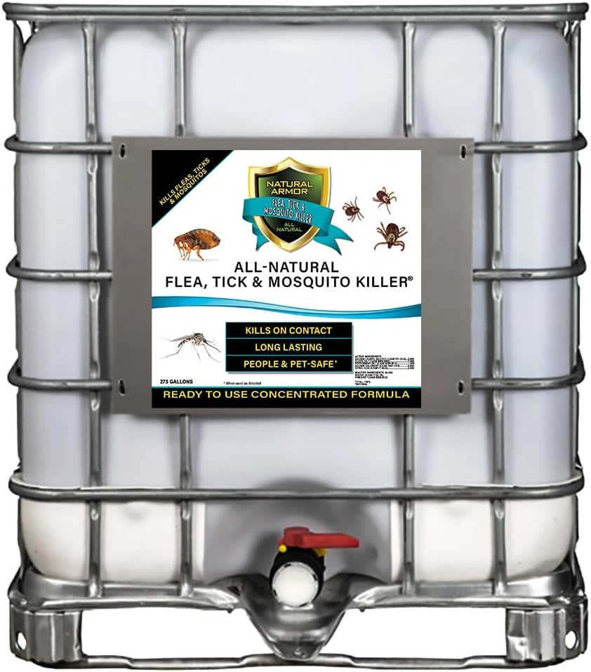 All-Natural Flea, Tick & Mosquito Killer - Powerful Non-Toxic Formulation Safe for Children, Pets & Environment for Indoor & Outdoor Use. 275 Gallon Tote